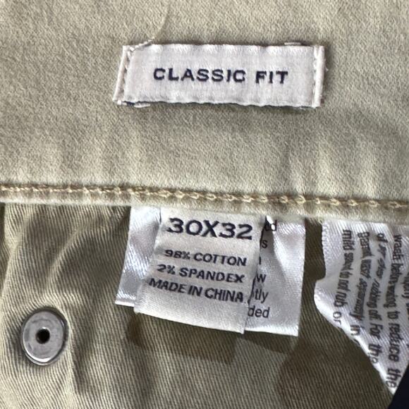 Joseph Abboud Mens SZ 30x32 Sateen Twill Pants Classic Fit Stretch Zip-Fly Beige - Picture 10 of 11